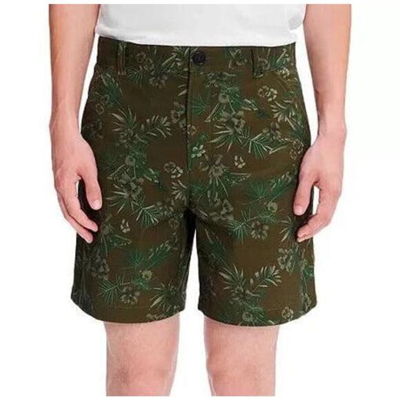 A.p.c. Men's Regular-Fit Andy 100% Cotton 7" Short Green Floral Print Medium NWT - Picture 9 of 13